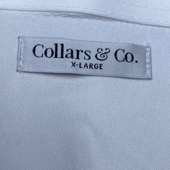 Collars & Co Polo Shirt Men XL White Long Sleeve Button Up Dress Collar NEW - Picture 3 of 8